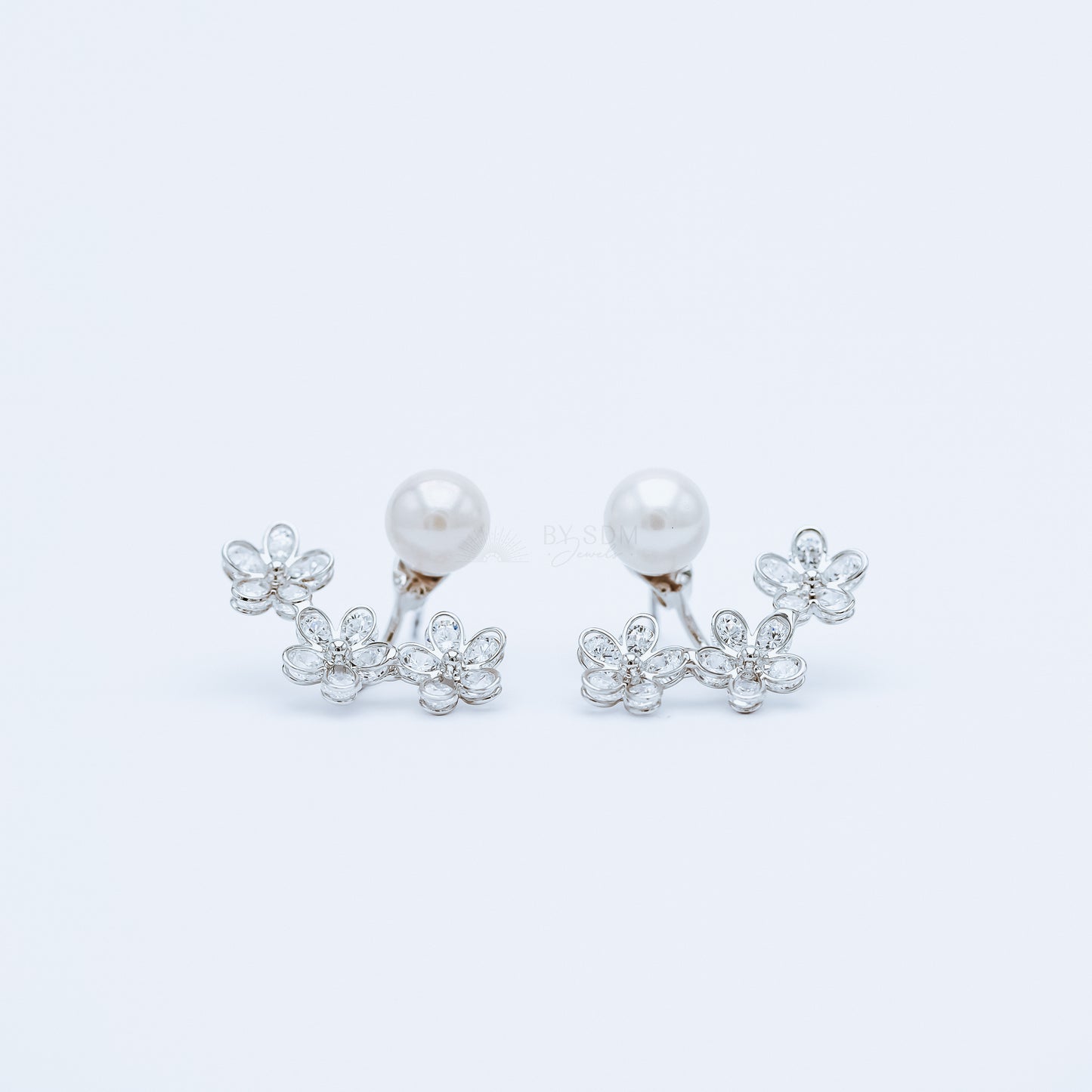 Daisy Flower Ear Jacket Front & Back Earrings