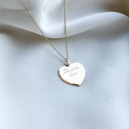 Gold Heart Necklace, Heart Name Necklace, Love Necklace, Minimalist Heart Necklace, Mothers Day Gift, Lover Gift BYSDMJEWELS