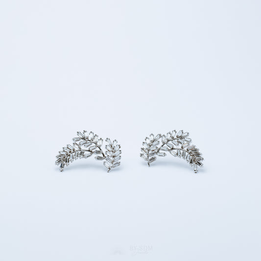 Crystal Bridal Earrings • Crystal Earrings • Crystal Drop Earrings • Leaf Bridal Jewelry • Feather Bridal Earrings • Bridesmaid Gifts