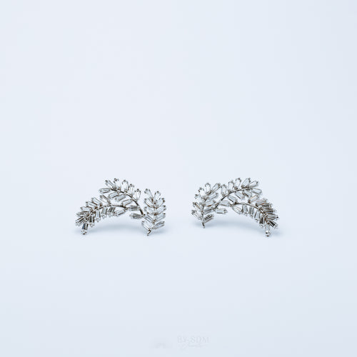 Crystal Bridal Earrings • Crystal Earrings • Crystal Drop Earrings • Leaf Bridal Jewelry • Feather Bridal Earrings • Bridesmaid Gifts