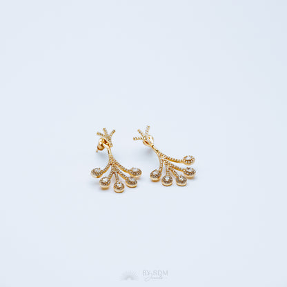 Front Back Earrings • Ear Jacket • Dainty Ear Jacket • Gold Earrings • Ear Jacket Earrings - Minimal Earring • Cz Ear Jacket • Ear Jacket