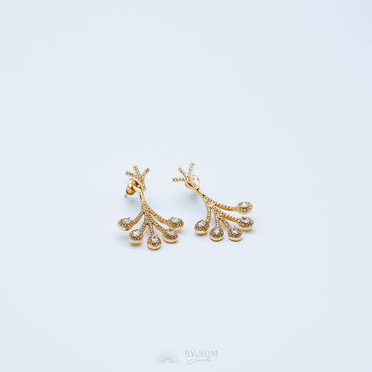 Front Back Earrings • Ear Jacket • Dainty Ear Jacket • Gold Earrings • Ear Jacket Earrings - Minimal Earring • Cz Ear Jacket • Ear Jacket