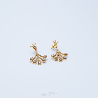Front Back Earrings • Ear Jacket • Dainty Ear Jacket • Gold Earrings • Ear Jacket Earrings - Minimal Earring • Cz Ear Jacket • Ear Jacket