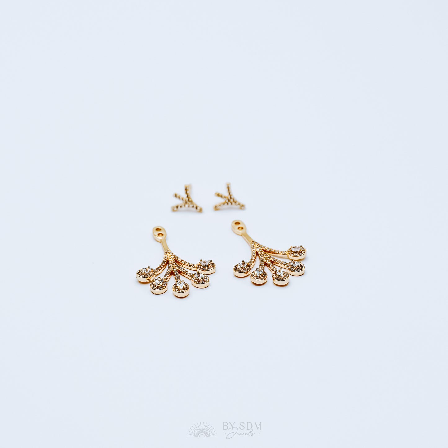Front Back Earrings • Ear Jacket • Dainty Ear Jacket • Gold Earrings • Ear Jacket Earrings - Minimal Earring • Cz Ear Jacket • Ear Jacket