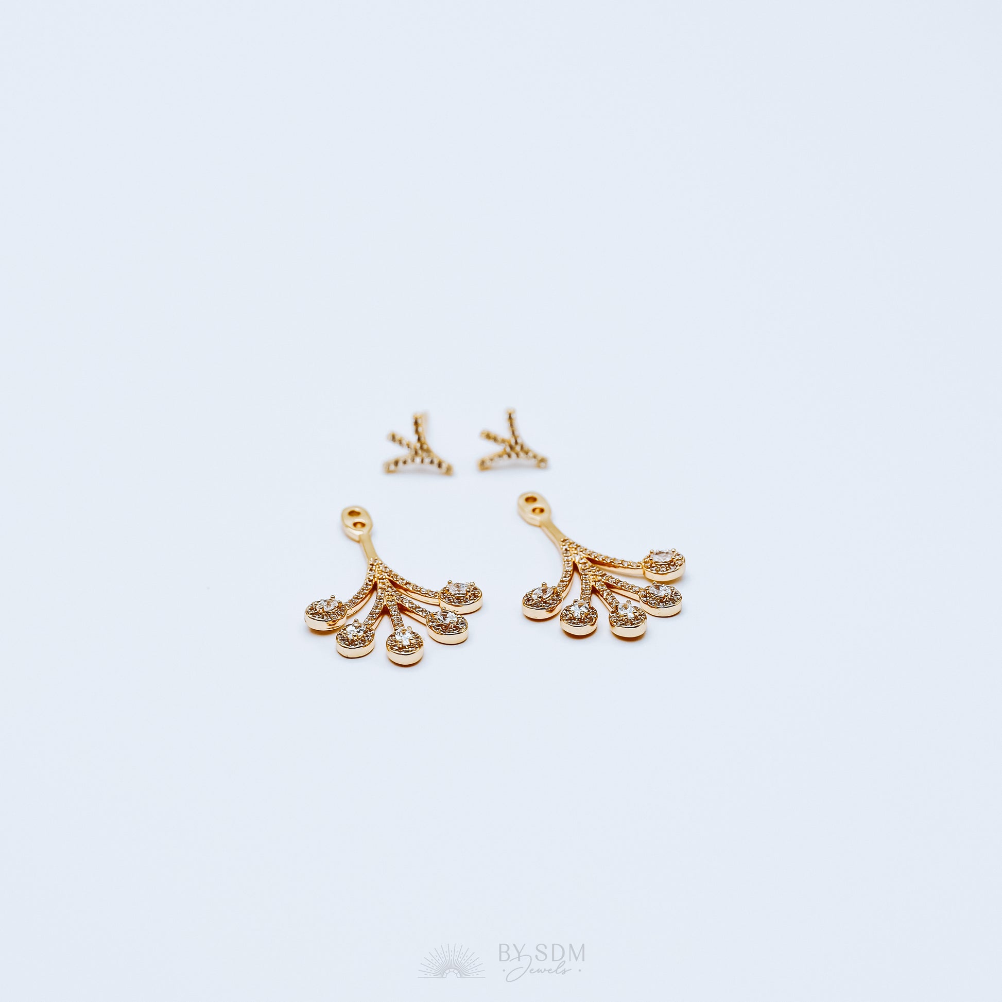 Front Back Earrings • Ear Jacket • Dainty Ear Jacket • Gold Earrings • Ear Jacket Earrings - Minimal Earring • Cz Ear Jacket • Ear Jacket