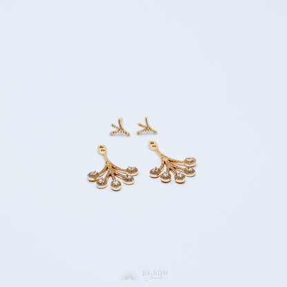 Front Back Earrings • Ear Jacket • Dainty Ear Jacket • Gold Earrings • Ear Jacket Earrings - Minimal Earring • Cz Ear Jacket • Ear Jacket