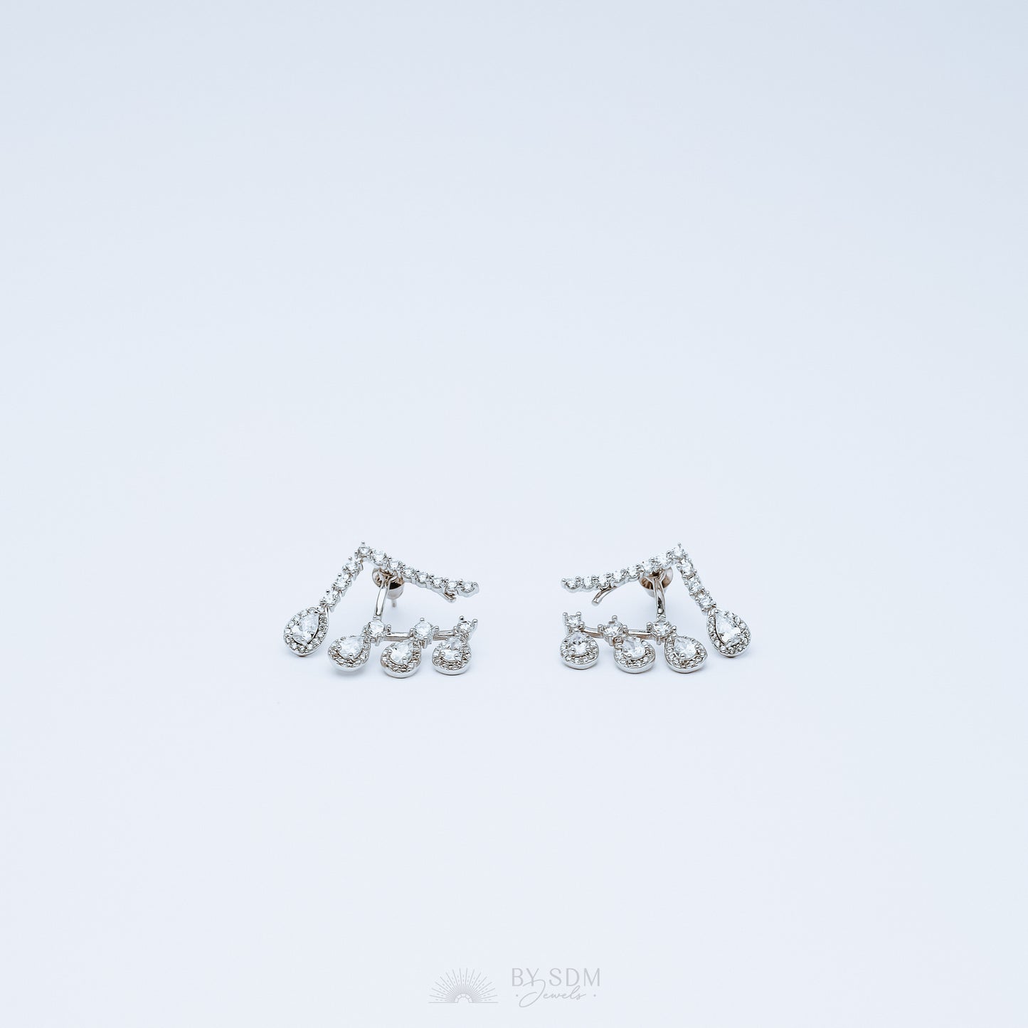 Front Back Earrings • Ear Jacket • Dainty Ear Jacket • Silver Earrings • Ear Jacket Earrings - Minimal Earring • Cz Ear Jacket • Ear Jacket