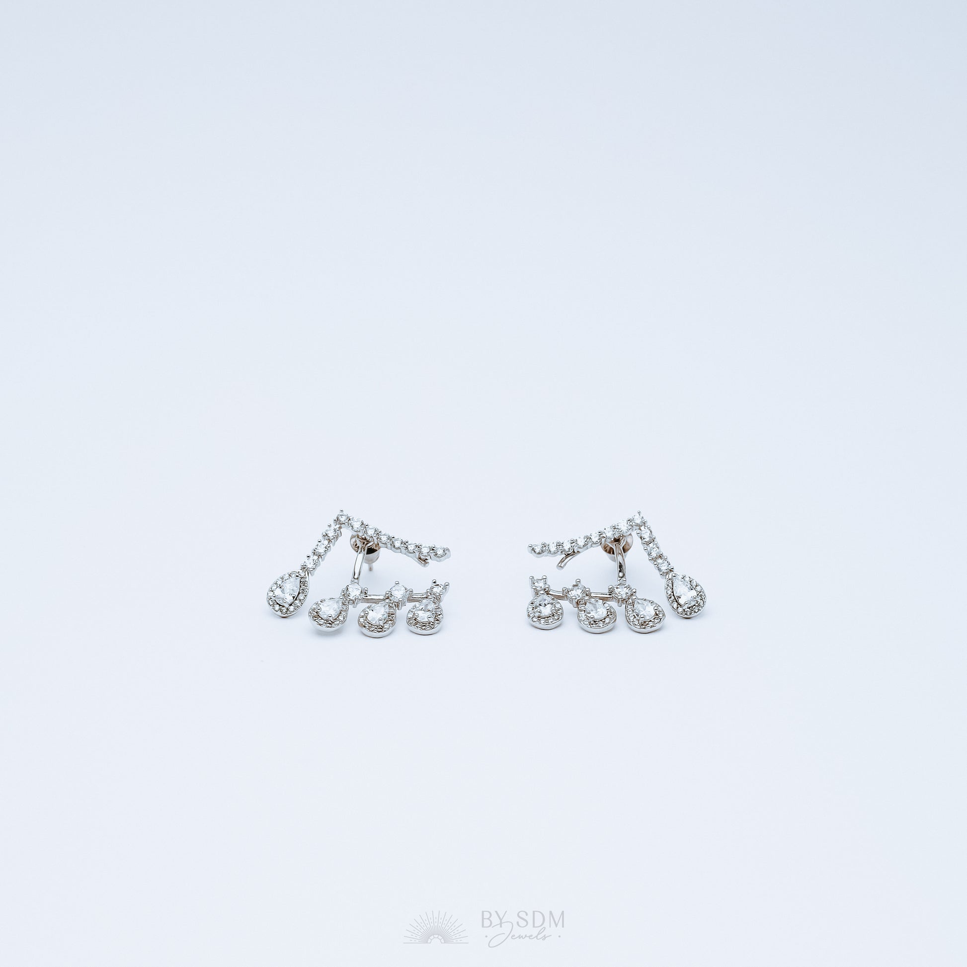 Front Back Earrings • Ear Jacket • Dainty Ear Jacket • Silver Earrings • Ear Jacket Earrings - Minimal Earring • Cz Ear Jacket • Ear Jacket