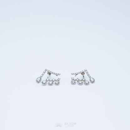 Front Back Earrings • Ear Jacket • Dainty Ear Jacket • Silver Earrings • Ear Jacket Earrings - Minimal Earring • Cz Ear Jacket • Ear Jacket