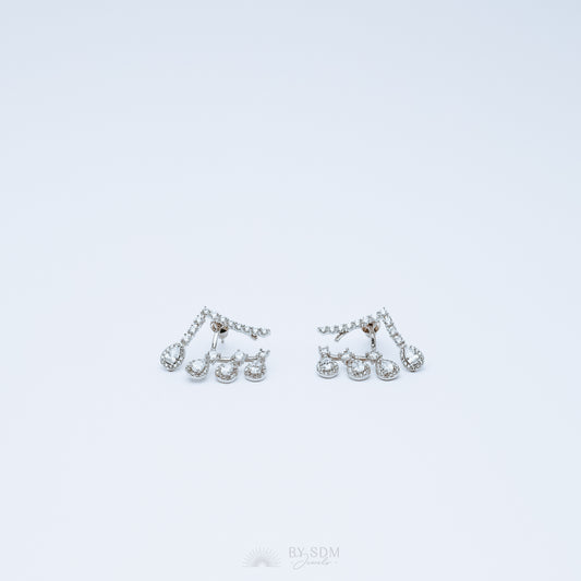 Front Back Earrings • Ear Jacket • Dainty Ear Jacket • Silver Earrings • Ear Jacket Earrings - Minimal Earring • Cz Ear Jacket • Ear Jacket