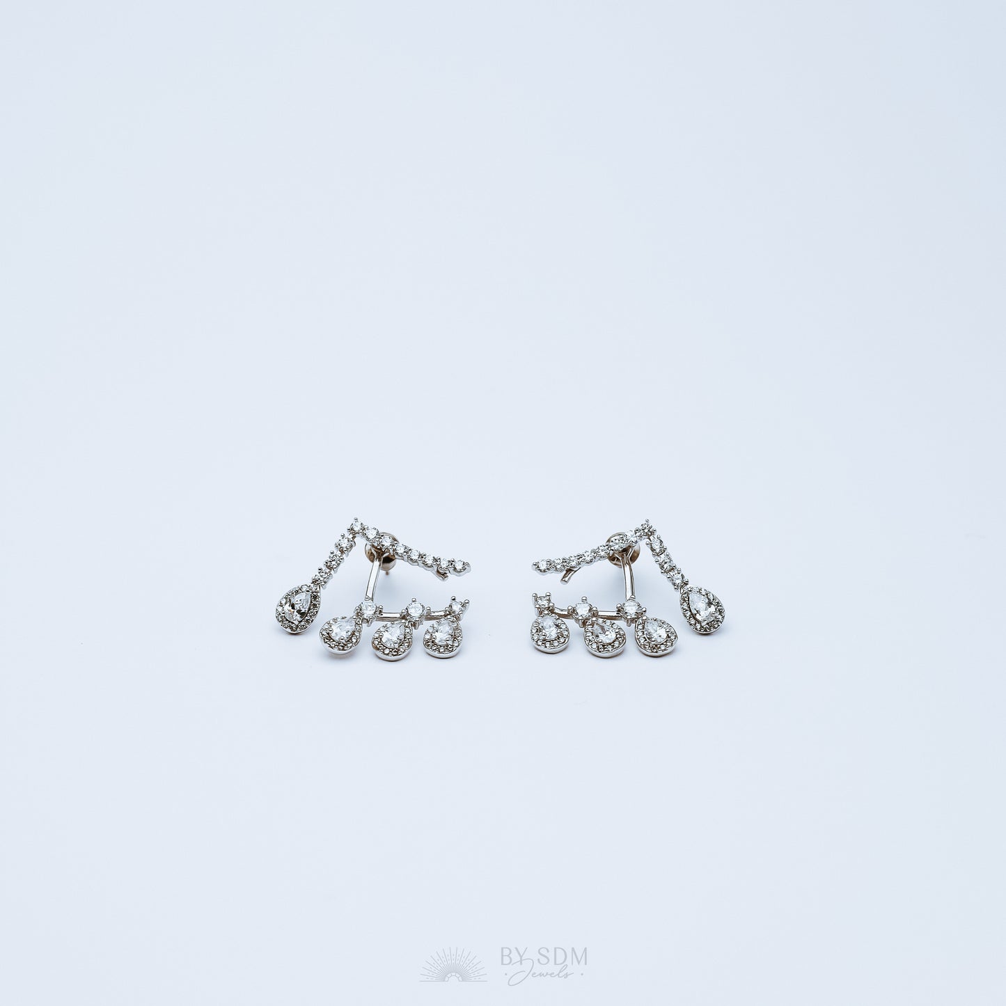 Front Back Earrings • Ear Jacket • Dainty Ear Jacket • Silver Earrings • Ear Jacket Earrings - Minimal Earring • Cz Ear Jacket • Ear Jacket