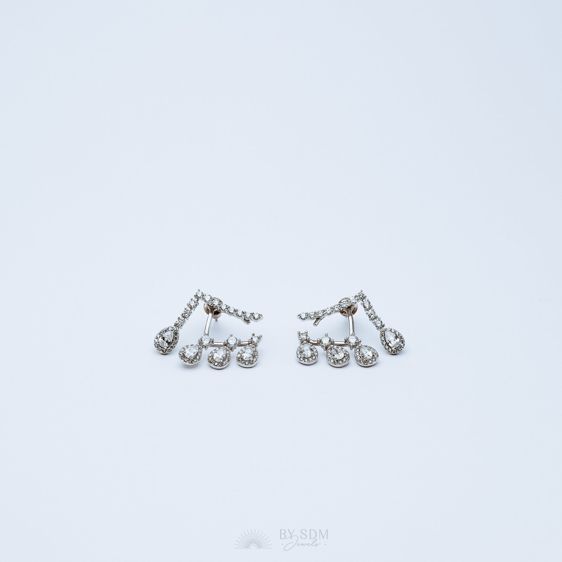 Front Back Earrings • Ear Jacket • Dainty Ear Jacket • Silver Earrings • Ear Jacket Earrings - Minimal Earring • Cz Ear Jacket • Ear Jacket