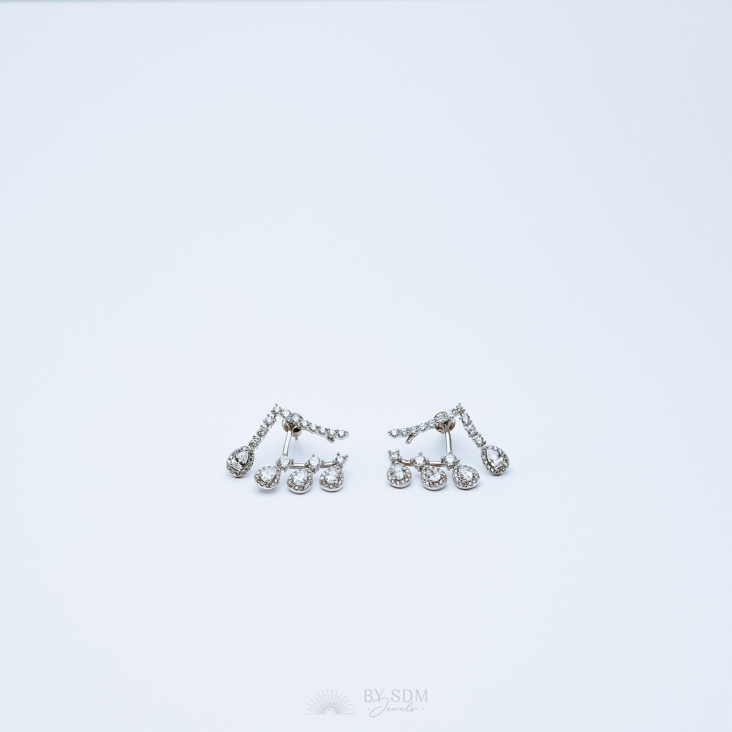 Front Back Earrings • Ear Jacket • Dainty Ear Jacket • Silver Earrings • Ear Jacket Earrings - Minimal Earring • Cz Ear Jacket • Ear Jacket