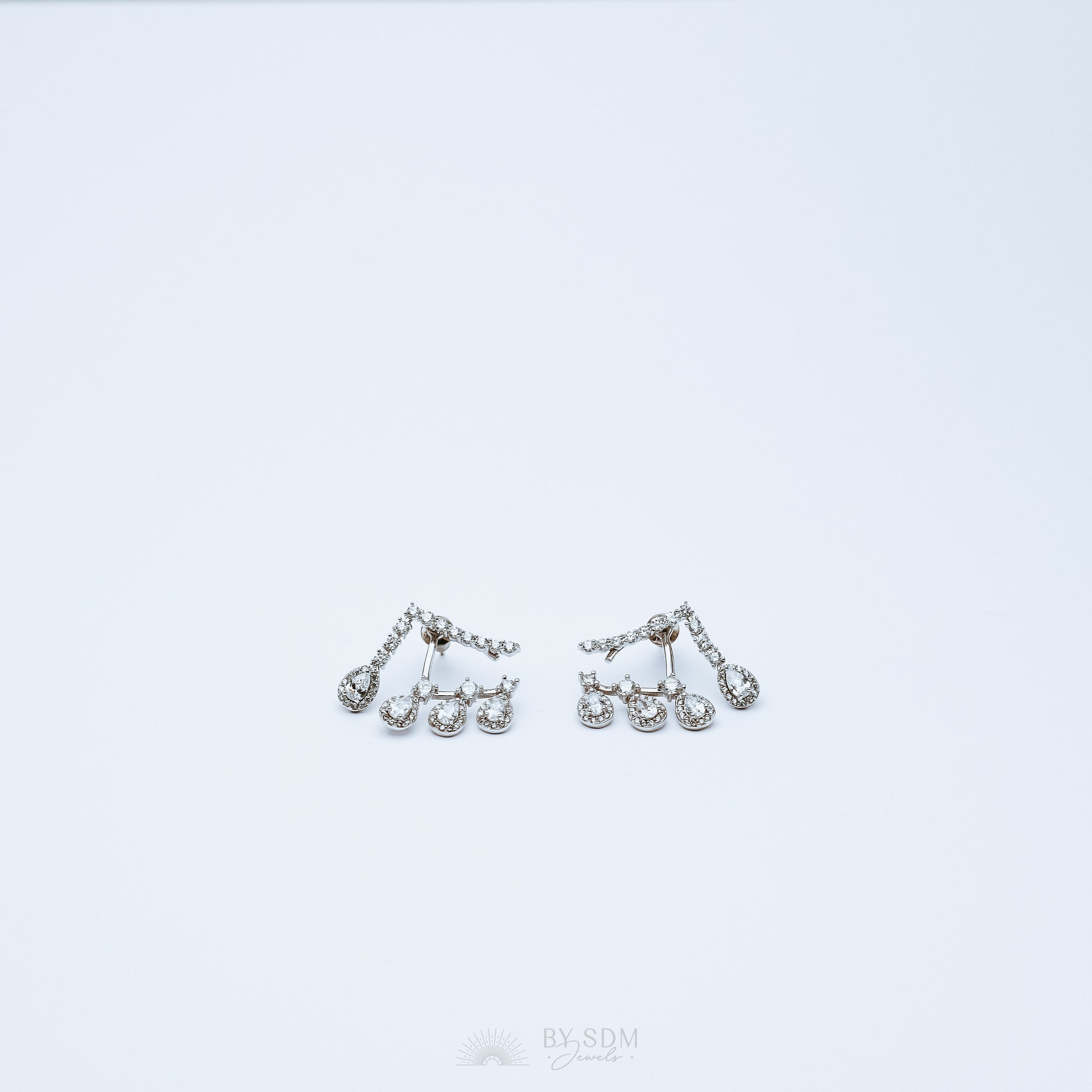 Front Back Earrings • Ear Jacket • Dainty Ear Jacket • Silver Earrings • Ear Jacket Earrings - Minimal Earring • Cz Ear Jacket • Ear Jacket