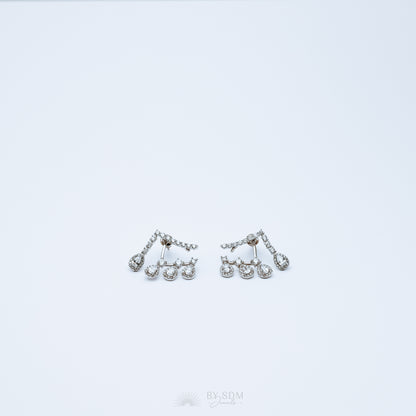 Front Back Earrings • Ear Jacket • Dainty Ear Jacket • Silver Earrings • Ear Jacket Earrings - Minimal Earring • Cz Ear Jacket • Ear Jacket