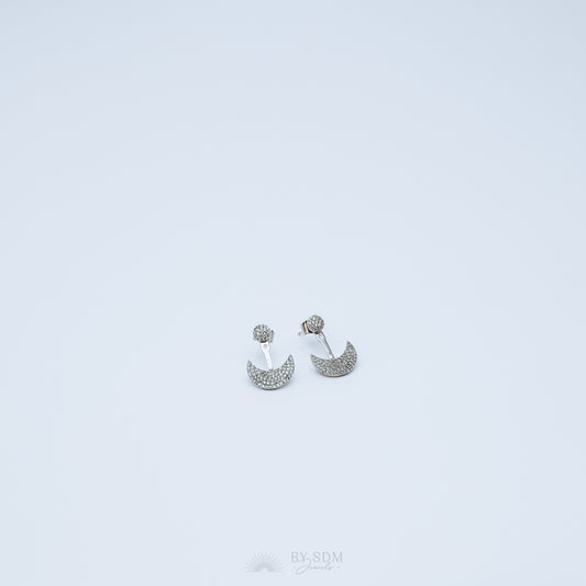 Moon Ear Jackets • Crescent Moon Earrings • Silver Ear Jacket • Minimalist Earrings • Cuff Earrings • Celestial Earrings • Dainty Ear Jacket