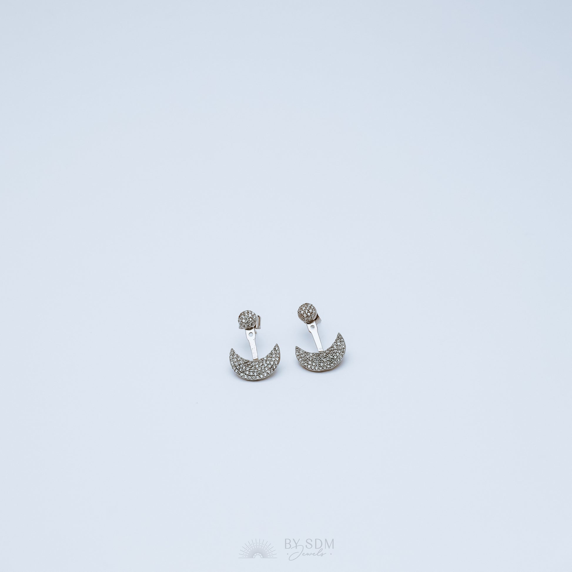 Moon Ear Jackets • Crescent Moon Earrings • Silver Ear Jacket • Minimalist Earrings • Cuff Earrings • Celestial Earrings • Dainty Ear Jacket