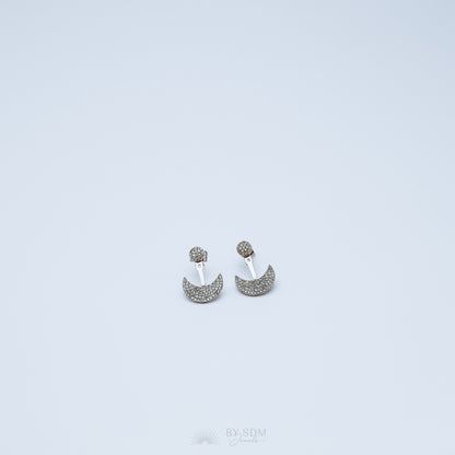 Moon Ear Jackets • Crescent Moon Earrings • Silver Ear Jacket • Minimalist Earrings • Cuff Earrings • Celestial Earrings • Dainty Ear Jacket