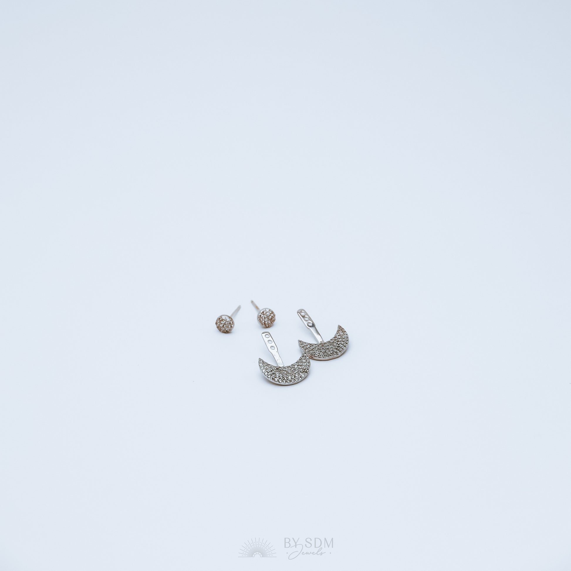 Moon Ear Jackets • Crescent Moon Earrings • Silver Ear Jacket • Minimalist Earrings • Cuff Earrings • Celestial Earrings • Dainty Ear Jacket