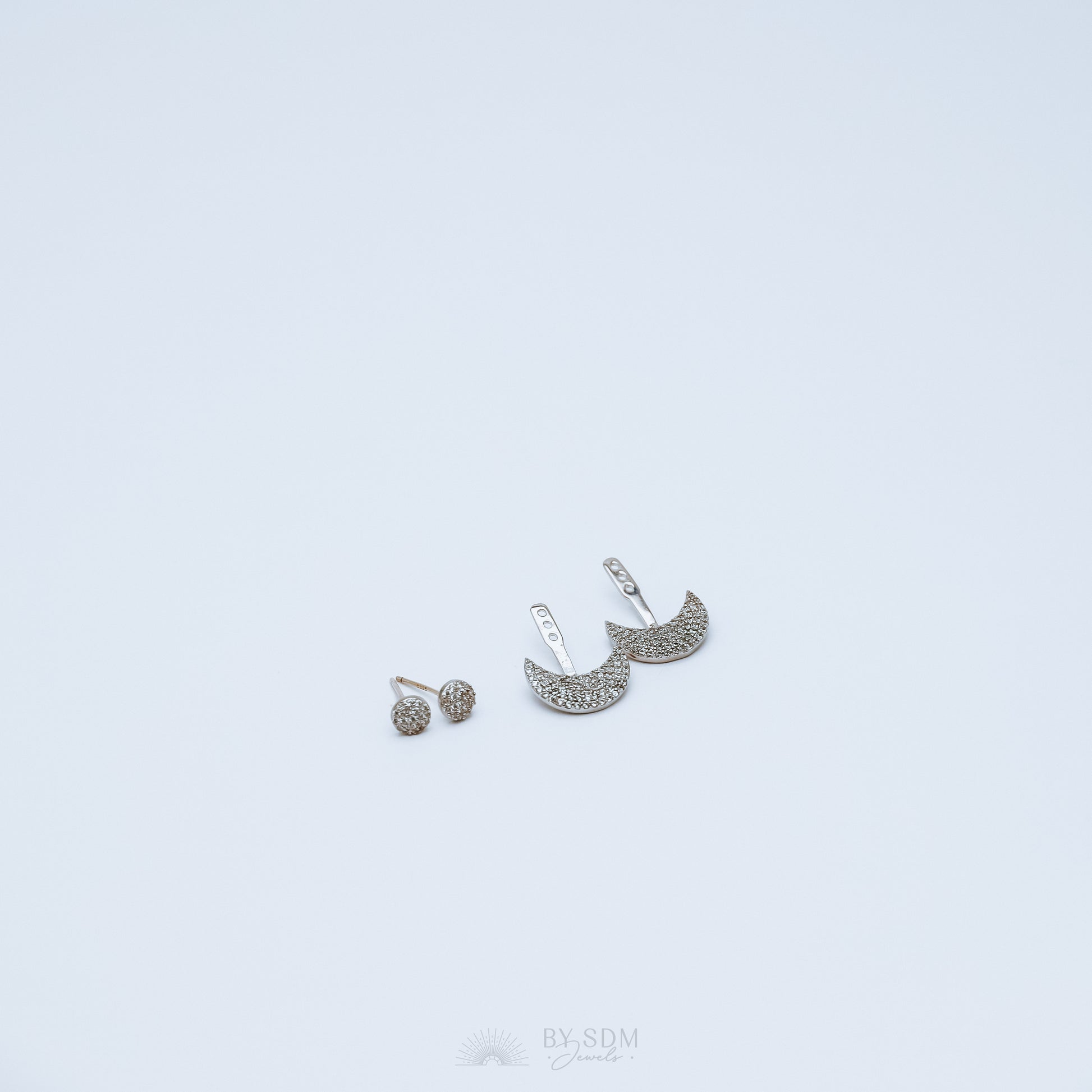Moon Ear Jackets • Crescent Moon Earrings • Silver Ear Jacket • Minimalist Earrings • Cuff Earrings • Celestial Earrings • Dainty Ear Jacket