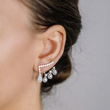 Load image into Gallery viewer, Front Back Earrings • Ear Jacket • Dainty Ear Jacket • Silver Earrings • Ear Jacket Earrings - Minimal Earring • Cz Ear Jacket • Ear Jacket
