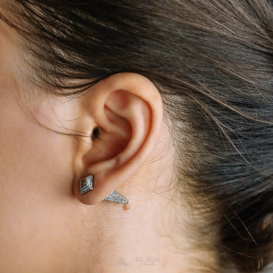 Spike Silver Ear Jacket • Silver Ear Jackets • Ear Jacket Earrings • Dainty Ear Jacket • Modern Ear Jacket • Ear Cuff • Dainty Earrings