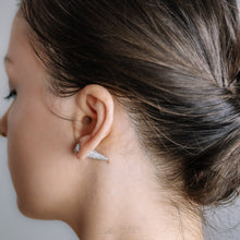 Load image into Gallery viewer, Spike Silver Ear Jacket • Silver Ear Jackets • Ear Jacket Earrings • Dainty Ear Jacket • Modern Ear Jacket • Ear Cuff • Dainty Earrings
