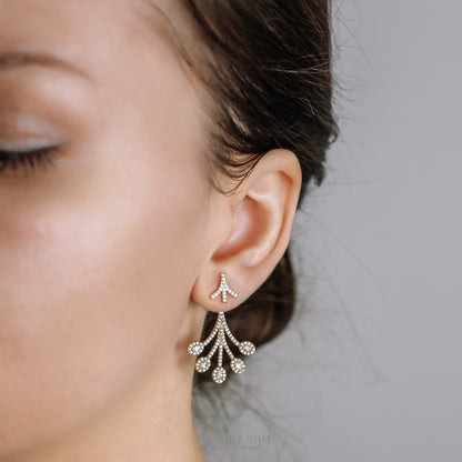 Front Back Earrings • Ear Jacket • Dainty Ear Jacket • Gold Earrings • Ear Jacket Earrings - Minimal Earring • Cz Ear Jacket • Ear Jacket