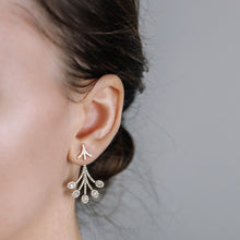 Load image into Gallery viewer, Front Back Earrings • Ear Jacket • Dainty Ear Jacket • Gold Earrings • Ear Jacket Earrings - Minimal Earring • Cz Ear Jacket • Ear Jacket
