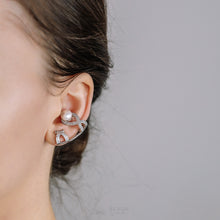 Load image into Gallery viewer, Pearl ear climbers • ear crawlers • ear climbers earrings • ear crawlers • ear pins • ear sweeps • ear crawler earrings • ear jackets
