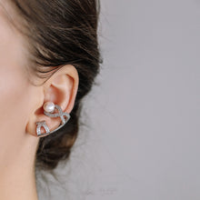 Load image into Gallery viewer, Pearl ear climbers • ear crawlers • ear climbers earrings • ear crawlers • ear pins • ear sweeps • ear crawler earrings • ear jackets

