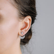 Load image into Gallery viewer, Moon Ear Jackets • Crescent Moon Earrings • Silver Ear Jacket • Minimalist Earrings • Cuff Earrings • Celestial Earrings • Dainty Ear Jacket
