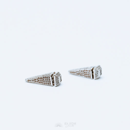 Spike Silver Ear Jacket • Silver Ear Jackets • Ear Jacket Earrings • Dainty Ear Jacket • Modern Ear Jacket • Ear Cuff • Dainty Earrings