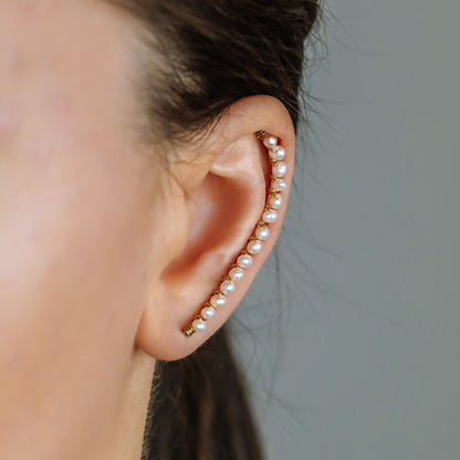 Ear Climber • Ear Crawler • Ear Cuff • Pearl Ear Climber • Gold Filled Ear Climber • Pearl Earrings