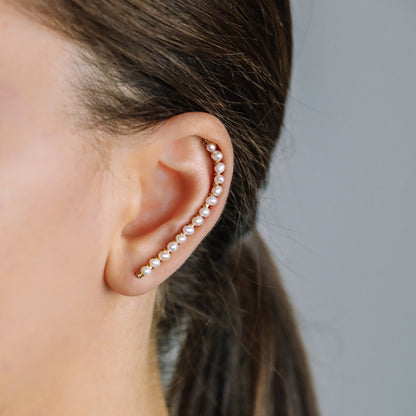 Ear Climber • Ear Crawler • Ear Cuff • Pearl Ear Climber • Gold Filled Ear Climber • Pearl Earrings