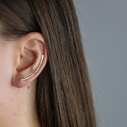 35 mm Dainty Long Ear Climbers • Silver, Gold, Rose gold • BYSDMJEWELS