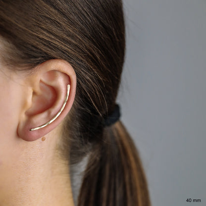 35 mm Dainty Long Ear Climbers • Silver, Gold, Rose gold • BYSDMJEWELS