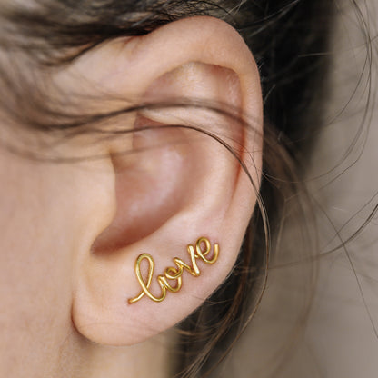 Custom Handwritten Name Ear Climber • Personalized Ear Climber Earrings • Name Ear Cuff • BYSDMJEWELS