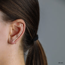 Load image into Gallery viewer, 35 mm Dainty Long Ear Climbers • Silver, Gold, Rose gold • BYSDMJEWELS
