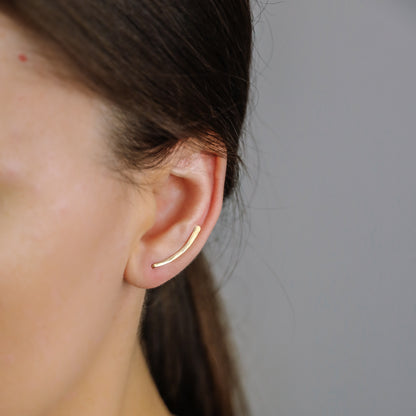 20 mm Dainty Long Ear Climbers • Silver, Gold, Rose gold • BYSDMJEWELS