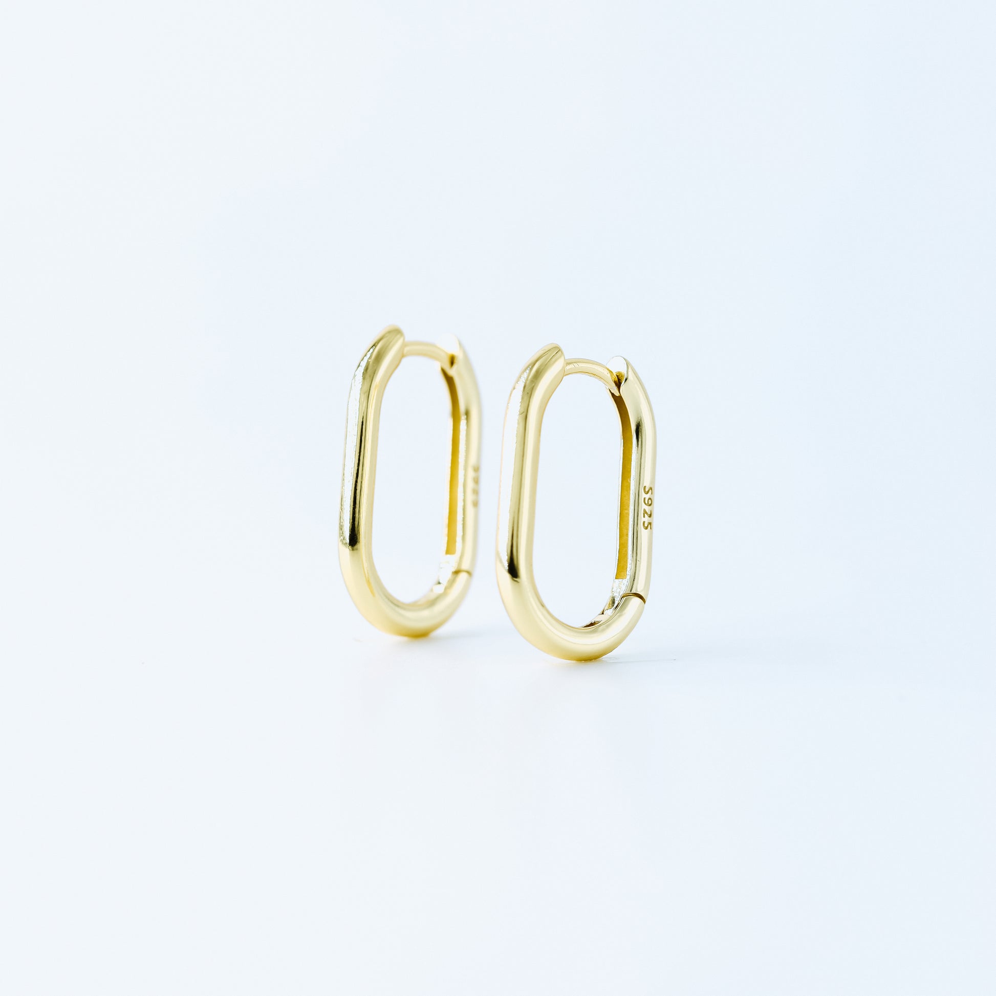 Oval Hoop Earrings, Gold, Silver BYSDMJEWELS