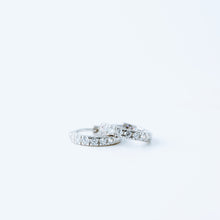Load image into Gallery viewer, Simple White Stone, Clear CZ Hoop Earrings, Huggies, 9mm, Gold, Silver BYSDMJEWELS
