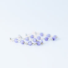 Load image into Gallery viewer, Simple Chain Dangle Earrings • Purple Dangle Earrings • Silver, Gold, Rose Gold • BYSDMJEWELS
