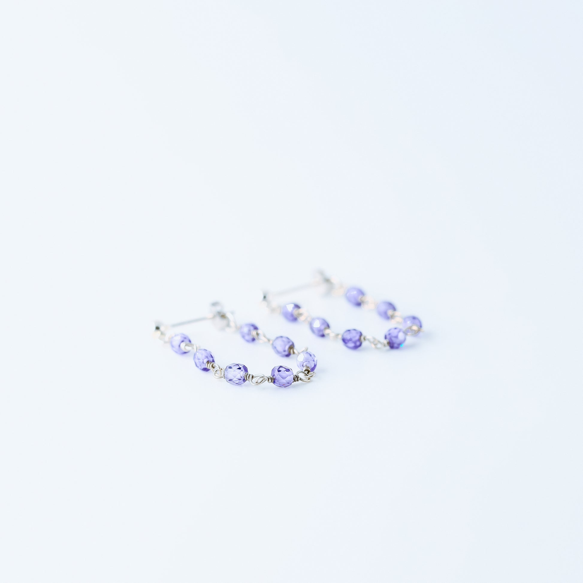 Simple Chain Dangle Earrings • Purple Dangle Earrings • Silver, Gold, Rose Gold • BYSDMJEWELS