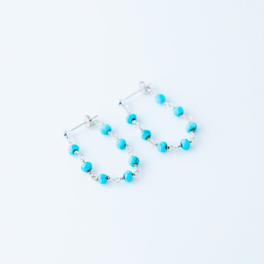 Simple Dangle Earrings • Turquoise Stud Earrings • Silver, Gold, Rose Gold • BYSDMJEWELS