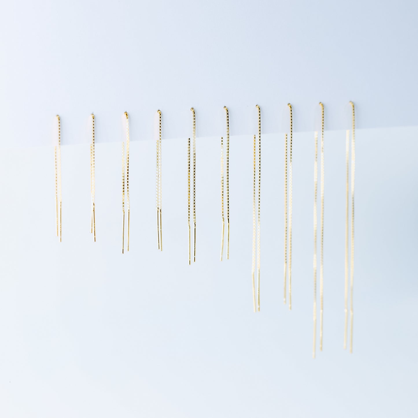 Simple Long Ear Threader, Gold, Silver BYSDMJEWELS