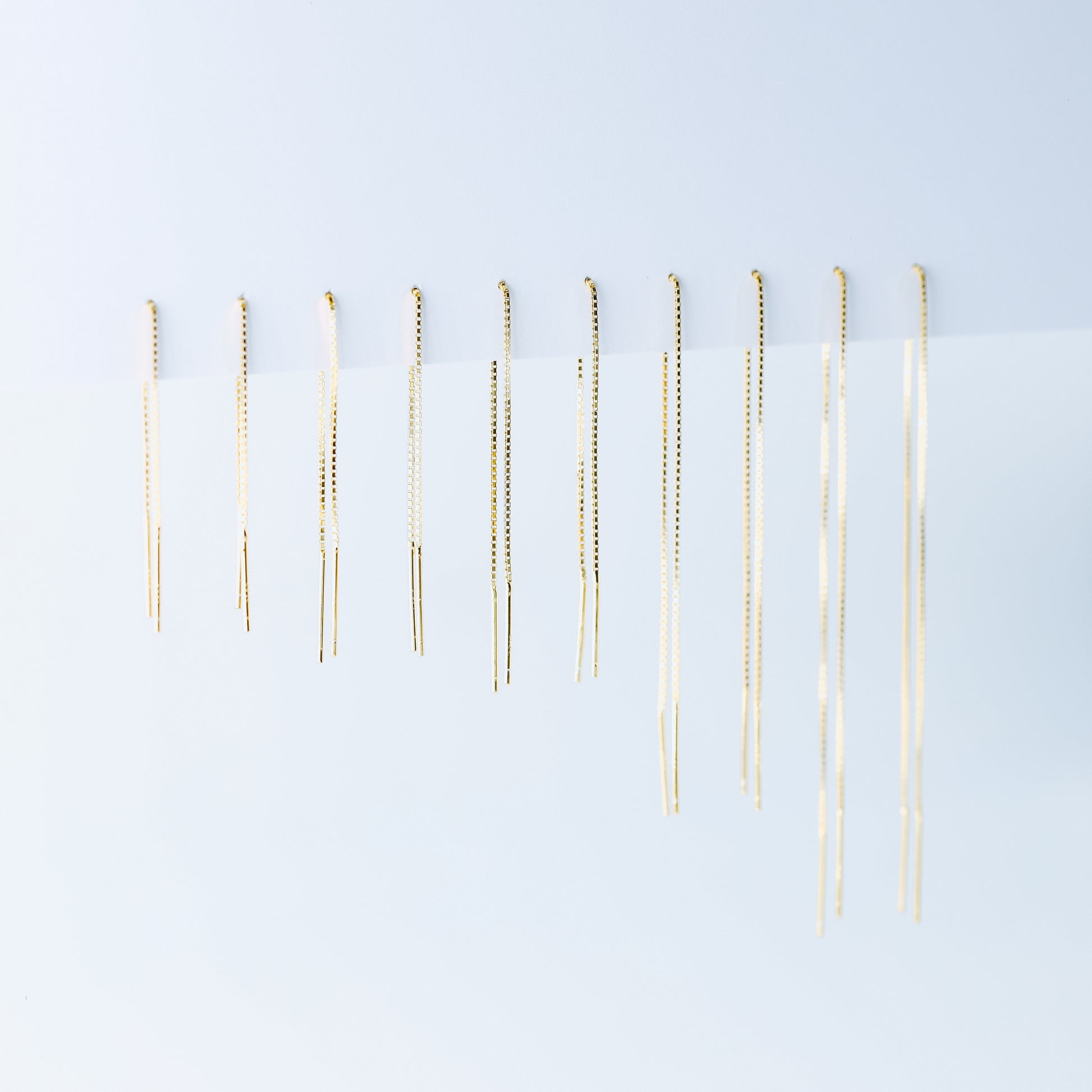 Simple Long Ear Threader, Gold, Silver BYSDMJEWELS