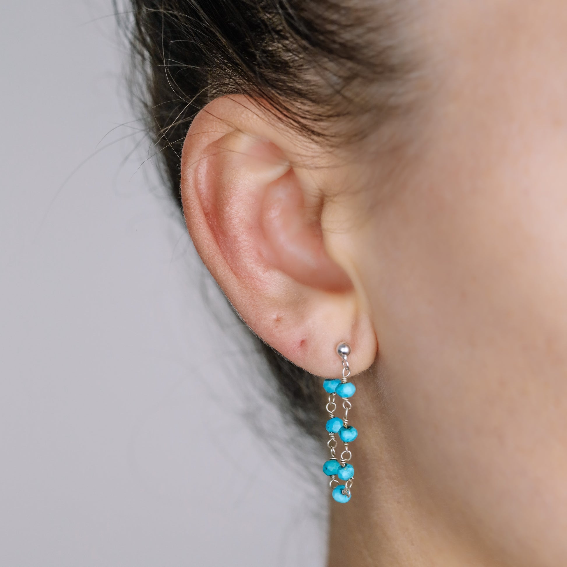 Simple Dangle Earrings • Turquoise Stud Earrings • Silver, Gold, Rose Gold • BYSDMJEWELS