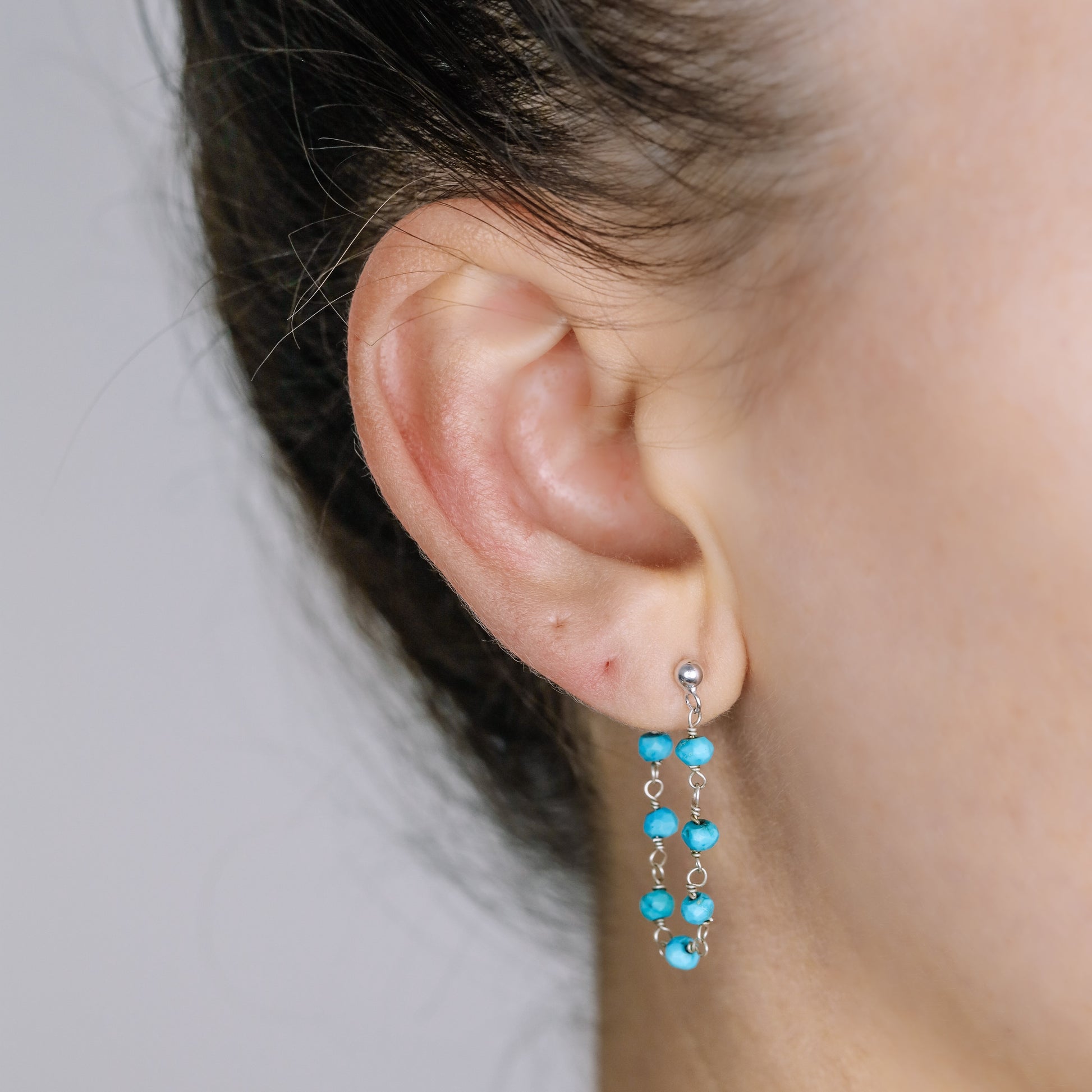 Simple Dangle Earrings • Turquoise Stud Earrings • Silver, Gold, Rose Gold • BYSDMJEWELS
