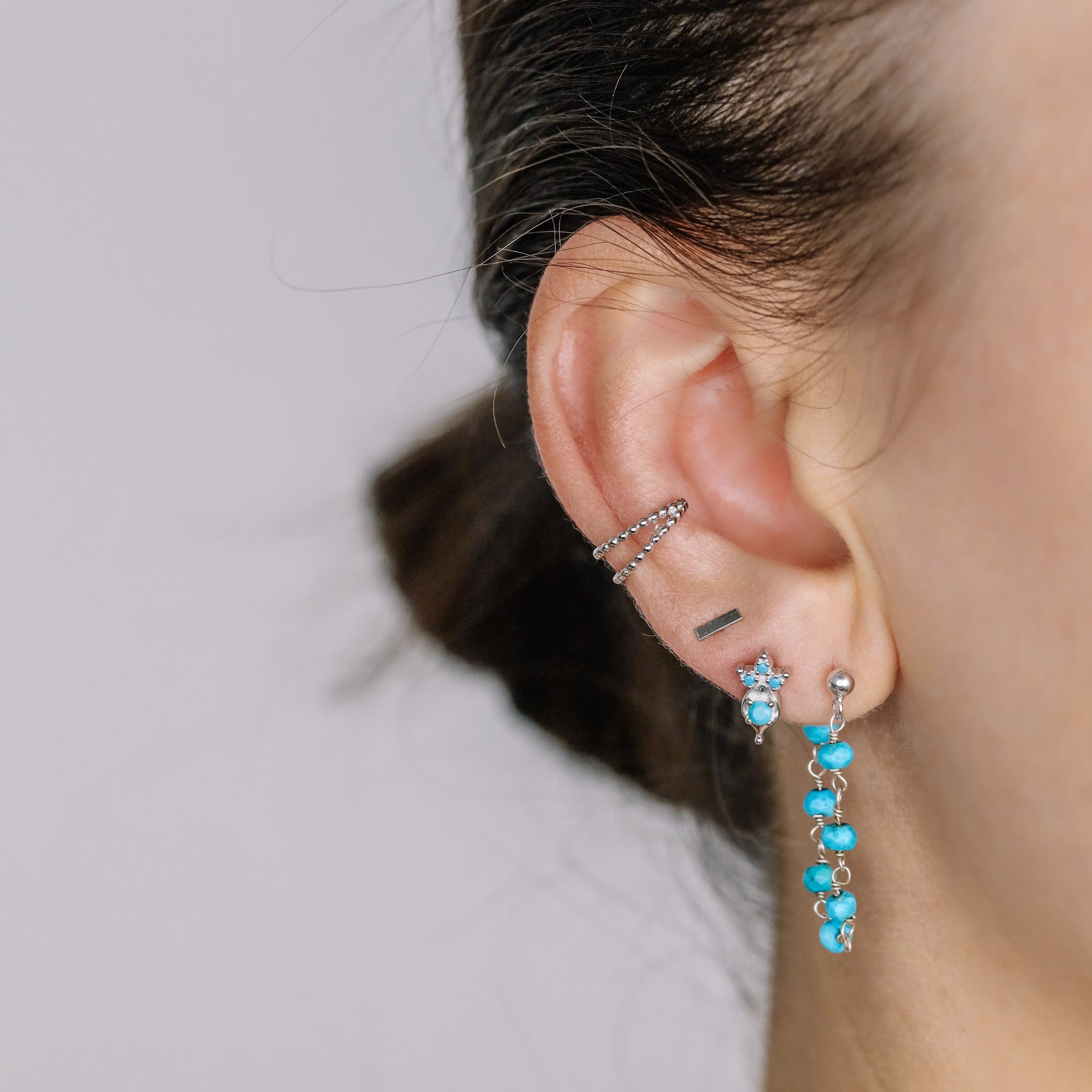 Simple Dangle Earrings • Turquoise Stud Earrings • Silver, Gold, Rose Gold • BYSDMJEWELS